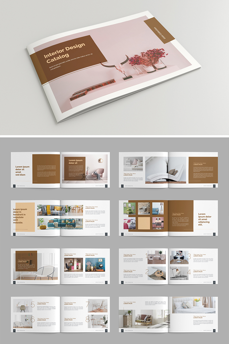 Catalog Layout with Brown Accents, 24 Pages - Corporate Identity Template