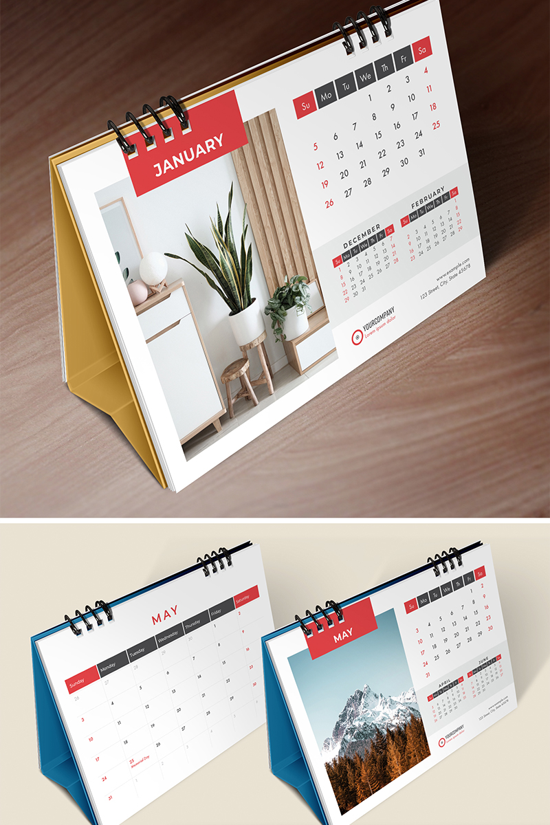 Desk Calendar 2020, Table Calendar, , 26 Pages Planner