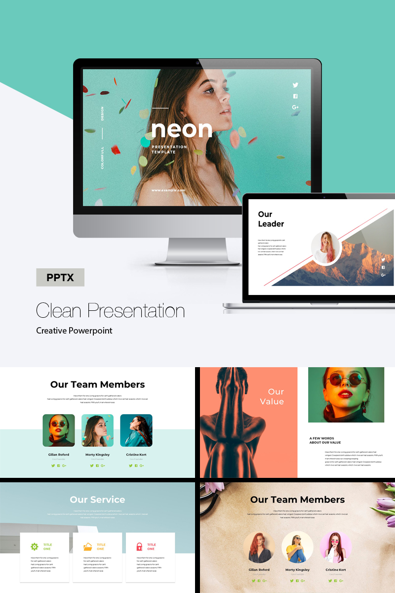 Neon Colorful Presentation PowerPoint template