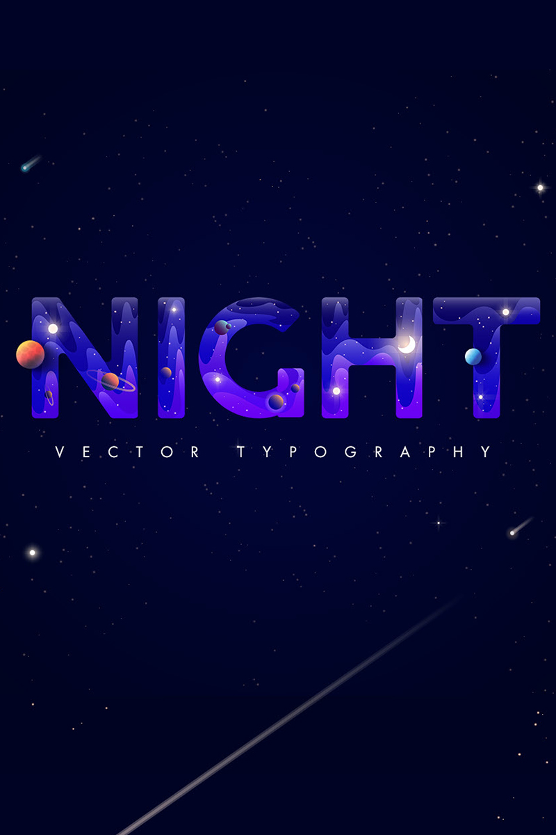 Night. Creative typography Night - Illustration