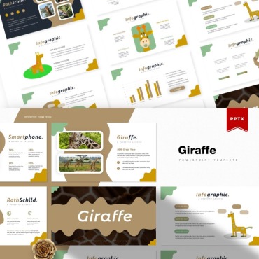 Giraffe Wildlife PowerPoint Templates 87131