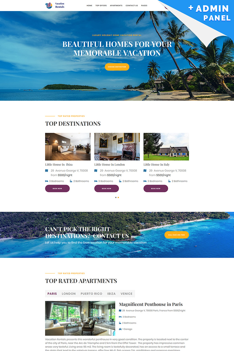 Vacation Rental Landing Page Template