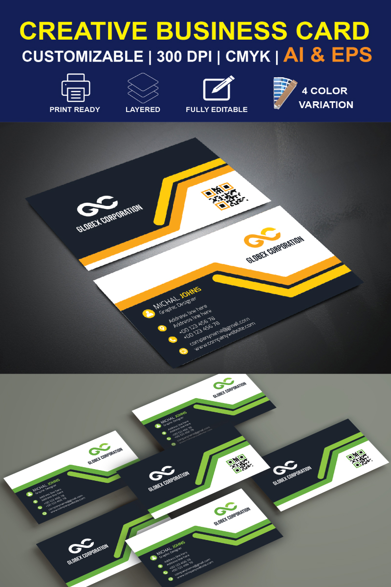 Clean Business Card Design - Corporate Identity Template