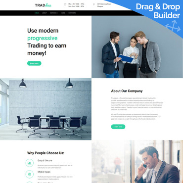 Trading Business Moto CMS 3 Templates 87320