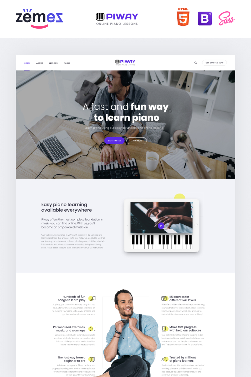 PIWAY - Music School Multipage Clean HTML Website Template