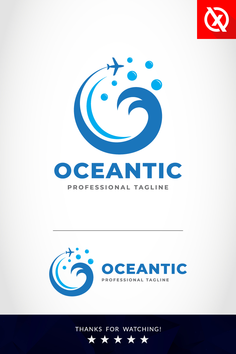 The Tourist Tourism Ocean Travel Logo