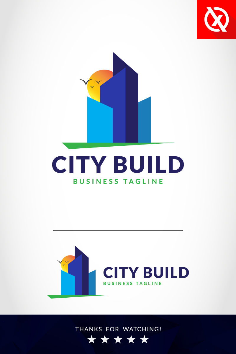 Modern City Building Real Estate Logo Design