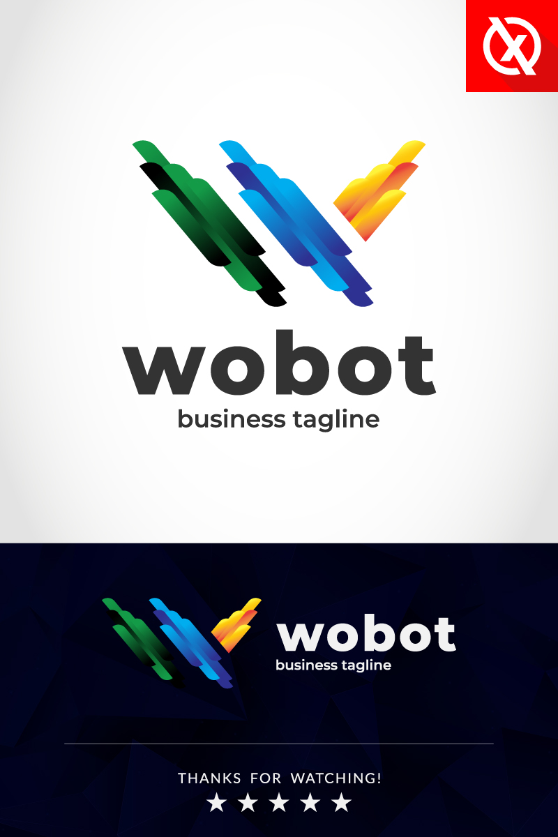 Robotic Brand W Letter Website Logo