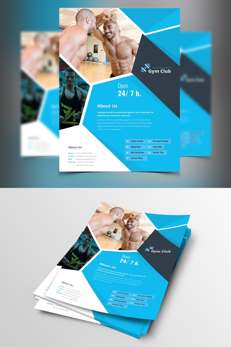 Sinaloa-Blue-&-Black-Gym-Flyer - Corporate Identity Template