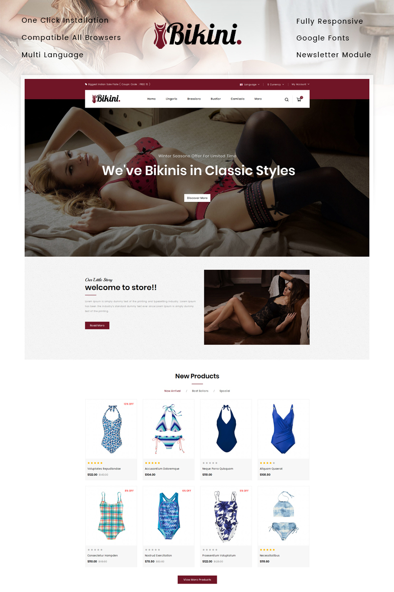Bikini - Lingerie Store OpenCart Responsive Template