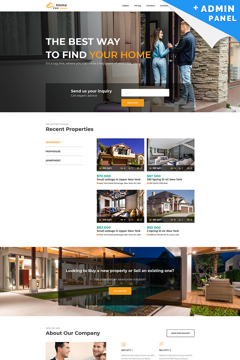 Home for Sale Landing Page Template