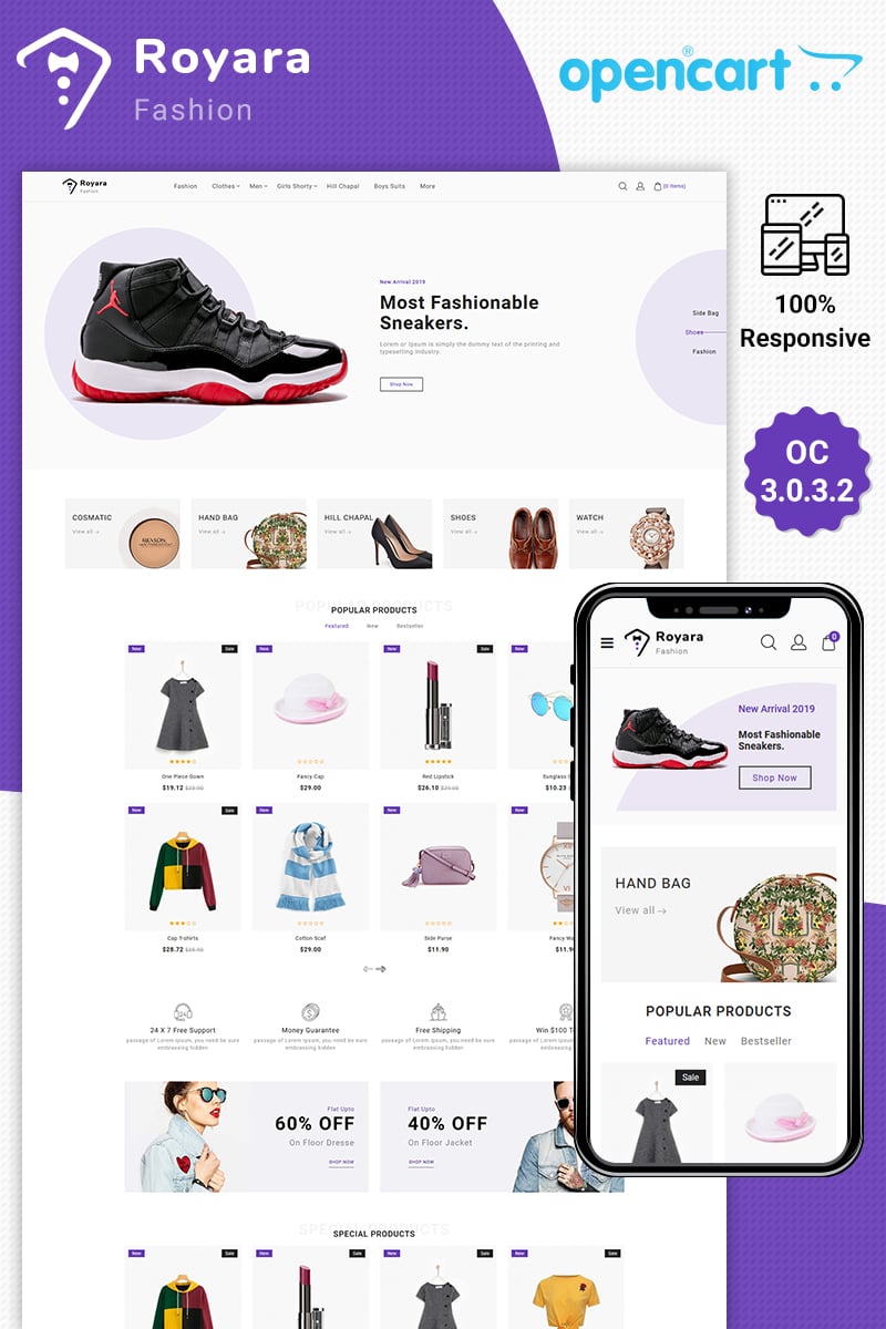 Royara - Fashion Multistore Store OpenCart Template