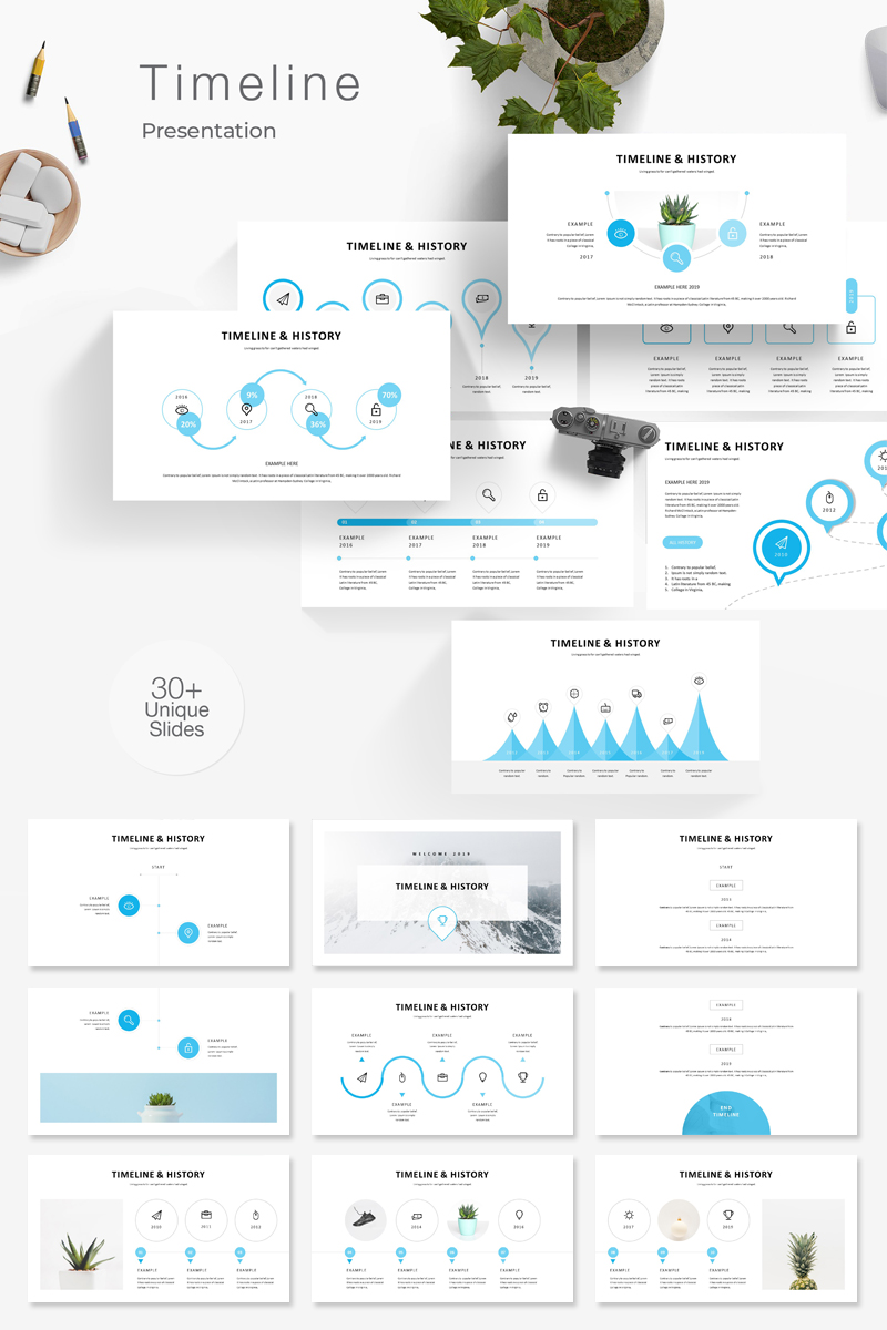 Timeline & History Presentation PowerPoint template