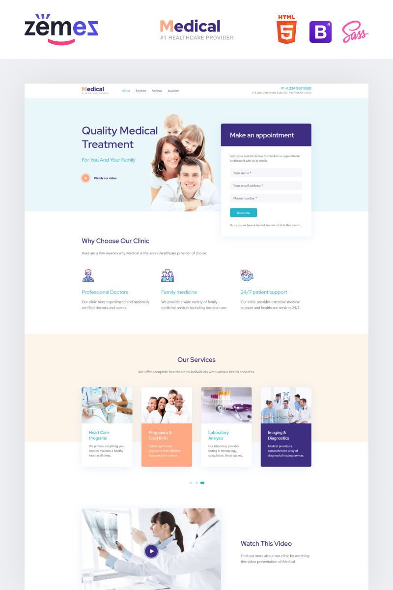 Lintense Medical - Healthcare Clean HTML Landing Page Template