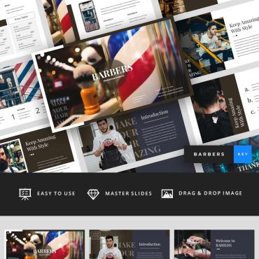 Hipster Barbershop Keynote Templates 88018