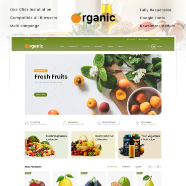 Vegetable Grocery OpenCart Templates 88047