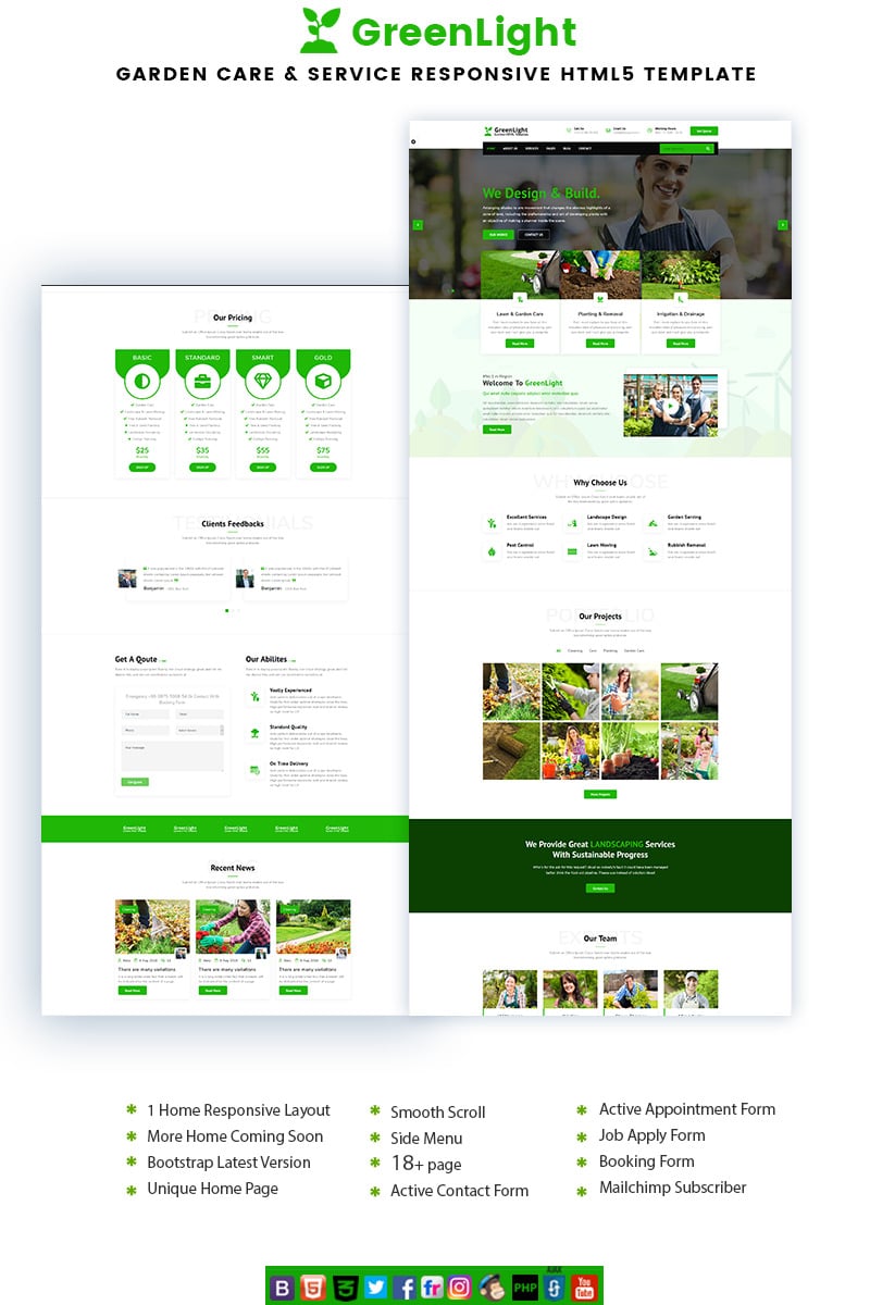 GreenLight - Garden Care & Service Landing Page Template