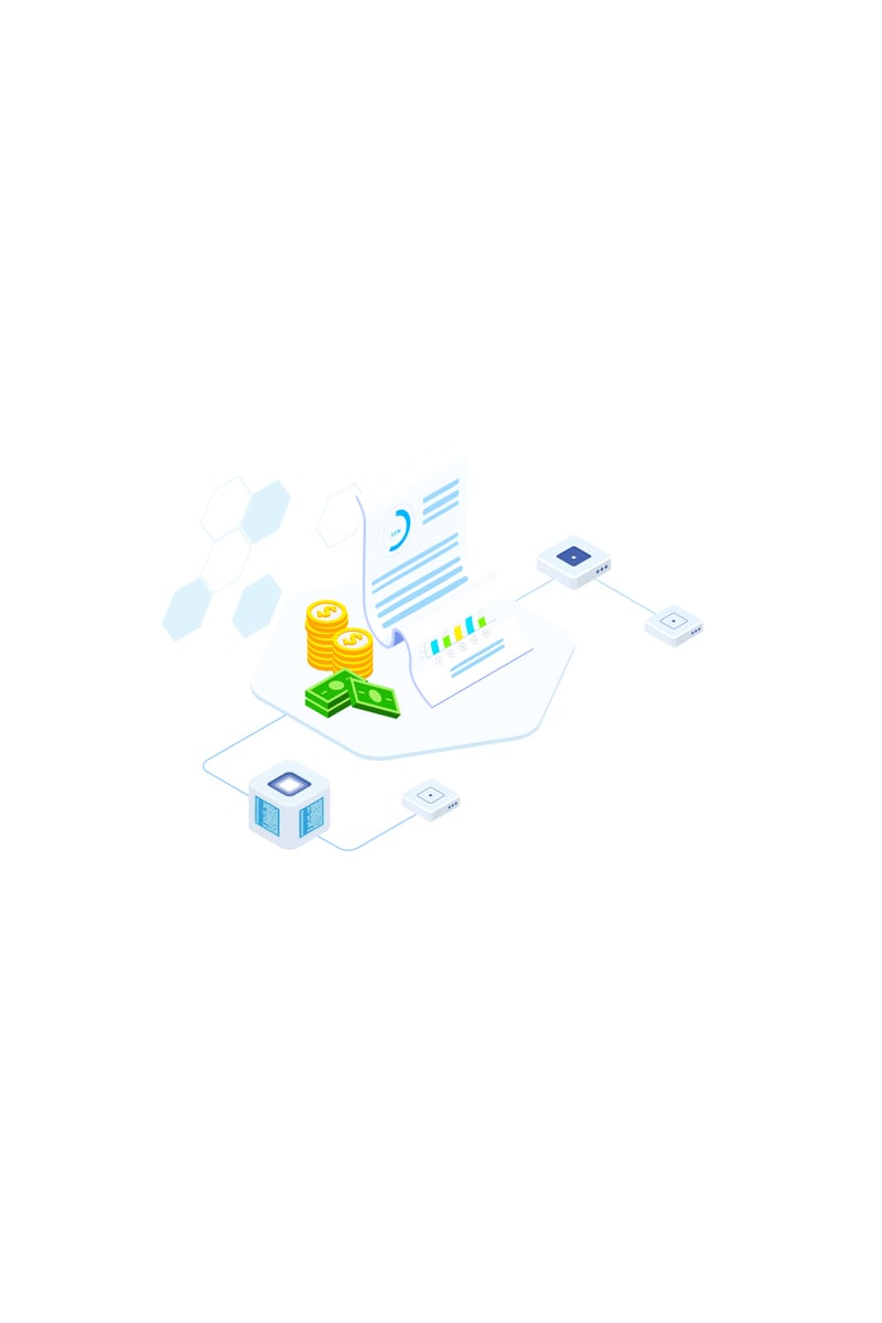 Financial Report on Blockchain Isometric 7 - FV - Illustration