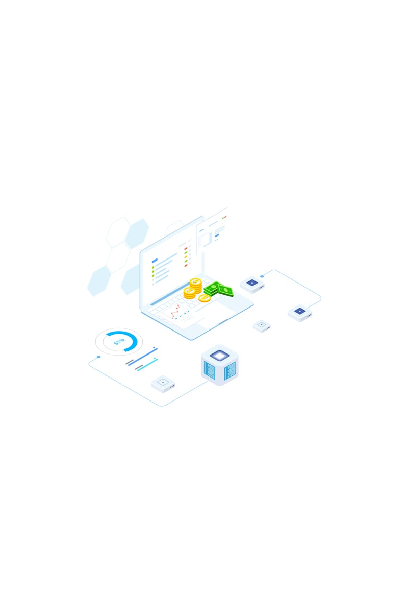 Financial Report on Blockchain Isometric 5 - FV - Illustration