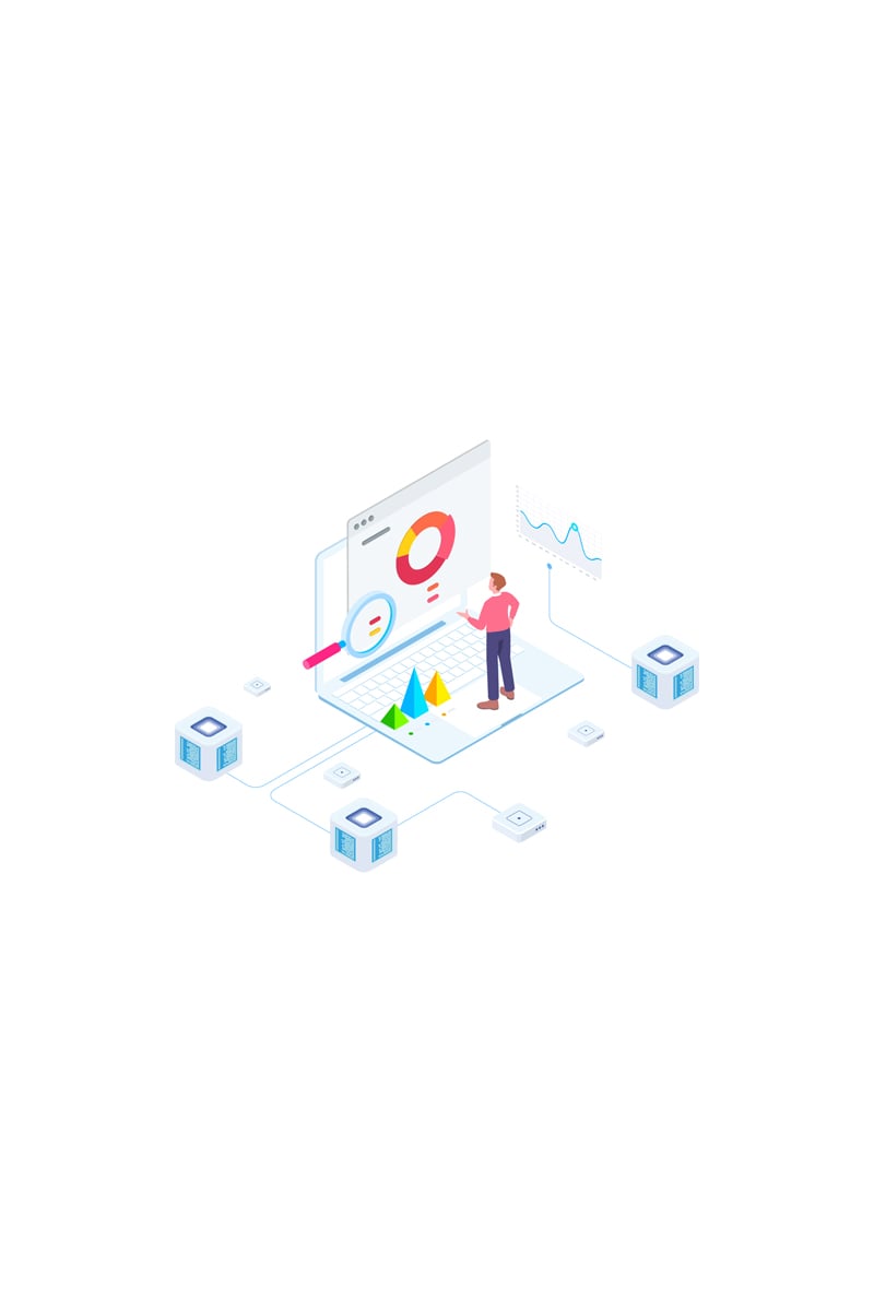 Financial Report on Blockchain Isometric 4 - FV - Illustration