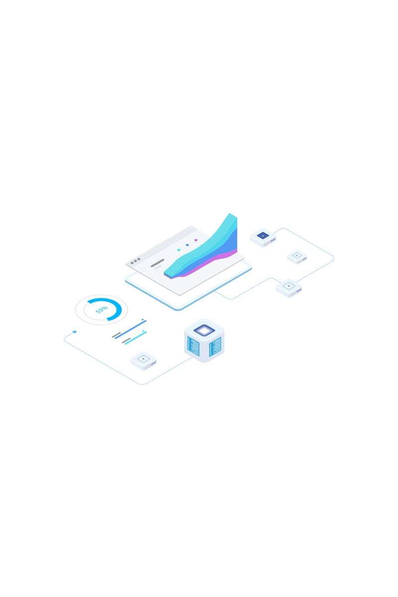 Financial Report on Blockchain Isometric 2 - FV - Illustration