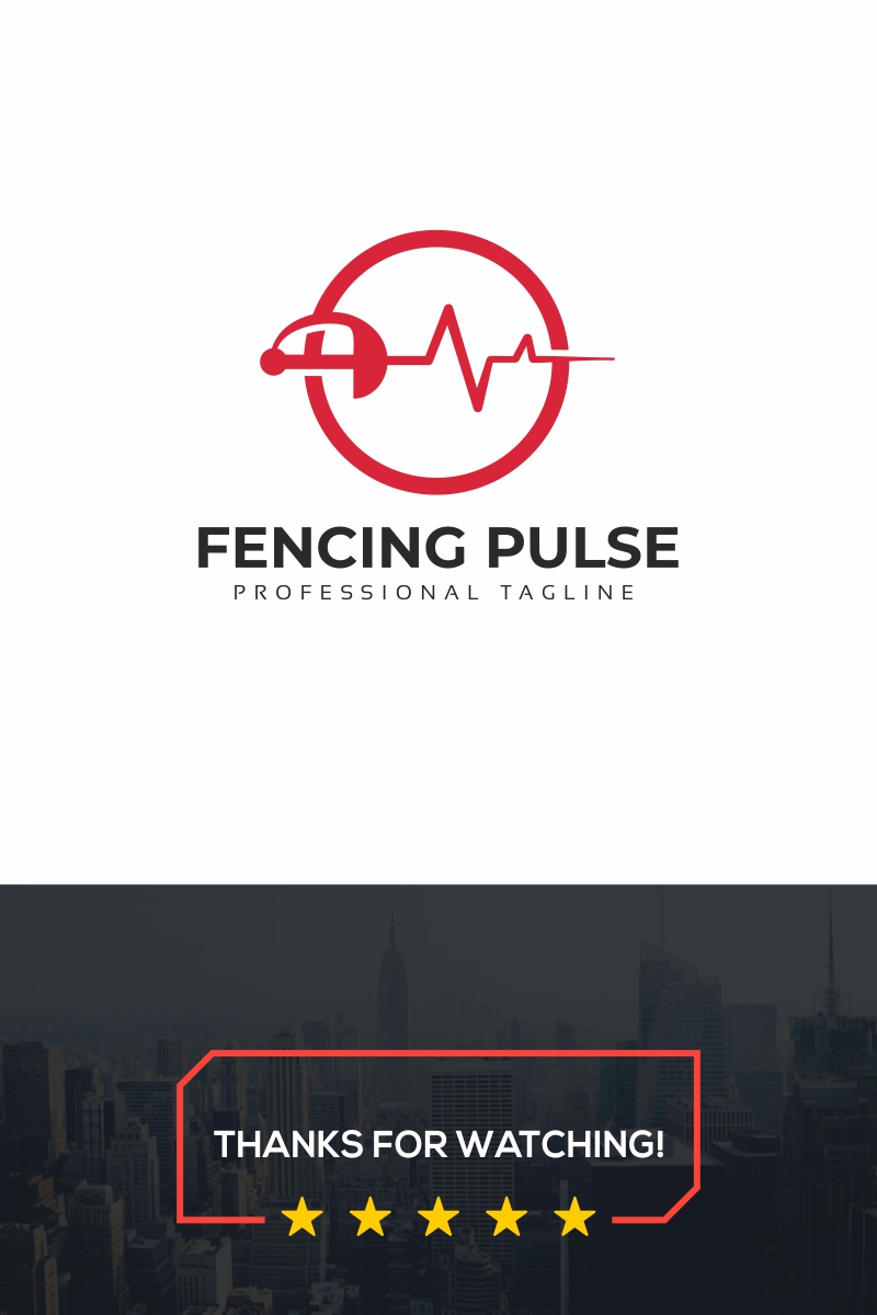 Fencing Pulse Logo Template