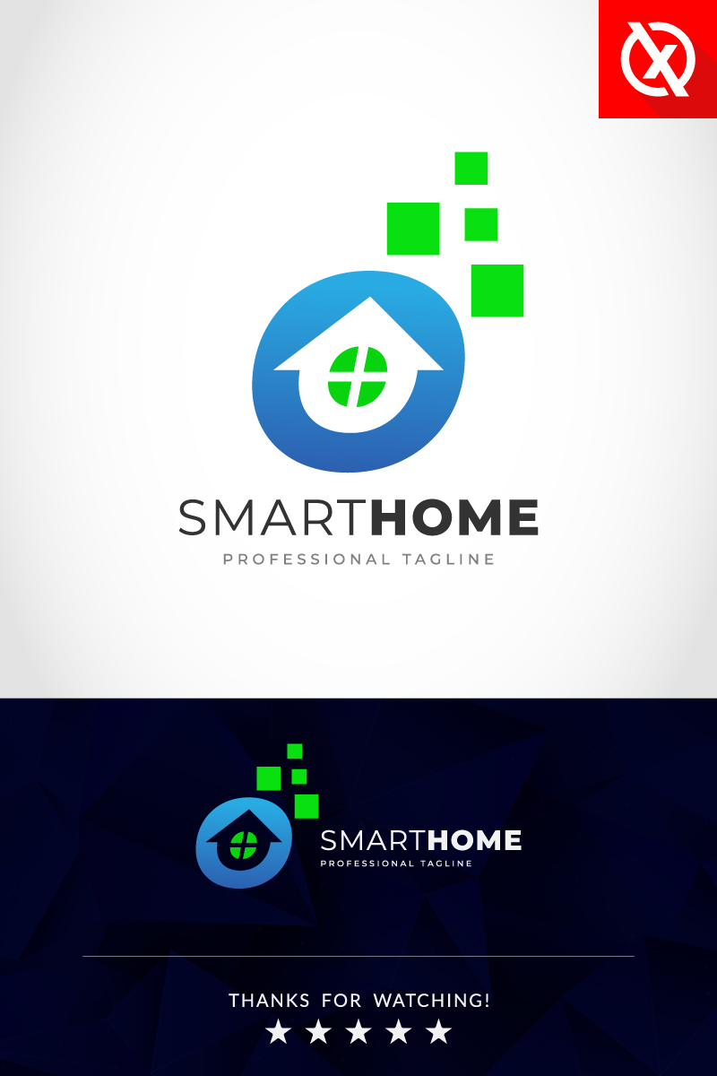 Digital Technology Smart Home Logo Design