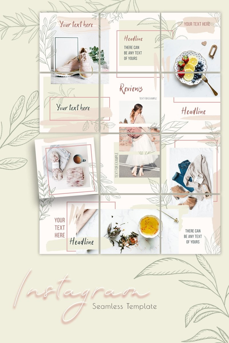 Gentle Spring - Instagram Puzzle Social Media Template