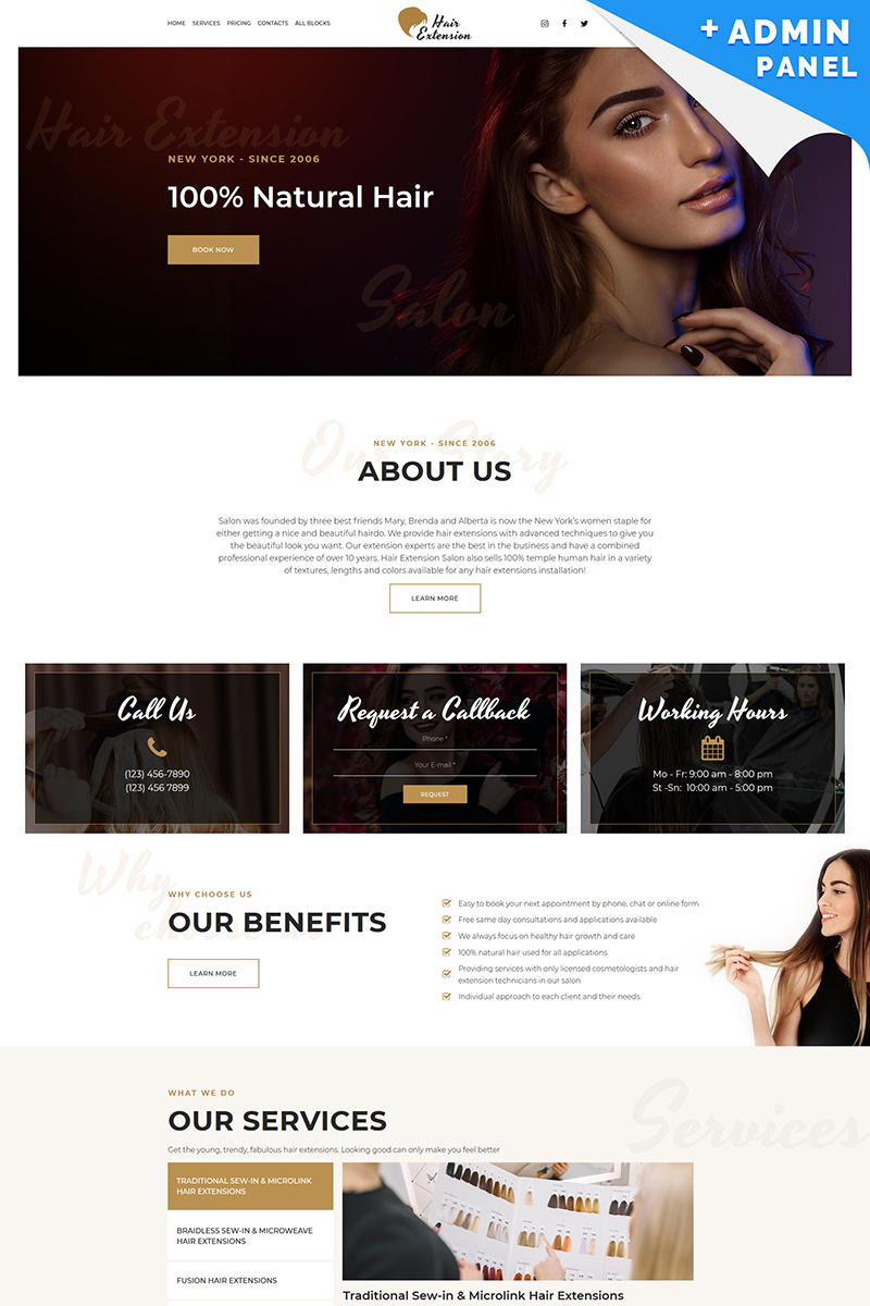 Hair Extension Landing Page Template