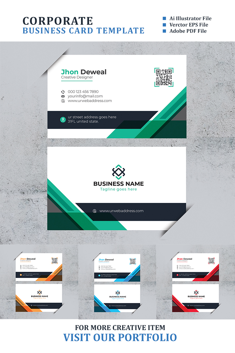 Plus Point Business Card - Corporate Identity Template