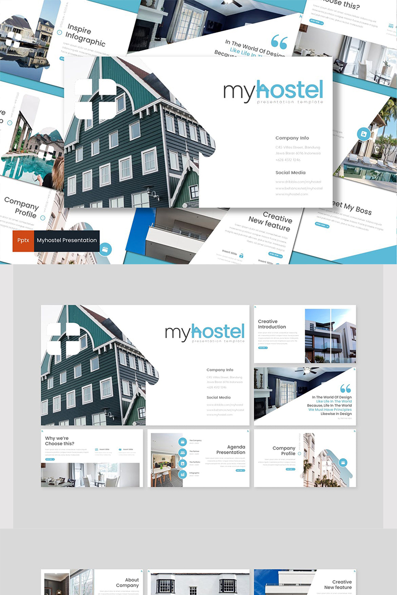 Myhostel PowerPoint template