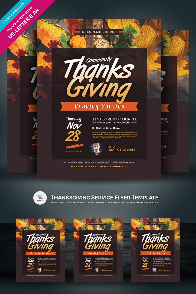 Thanksgiving Service Flyer - Corporate Identity Template