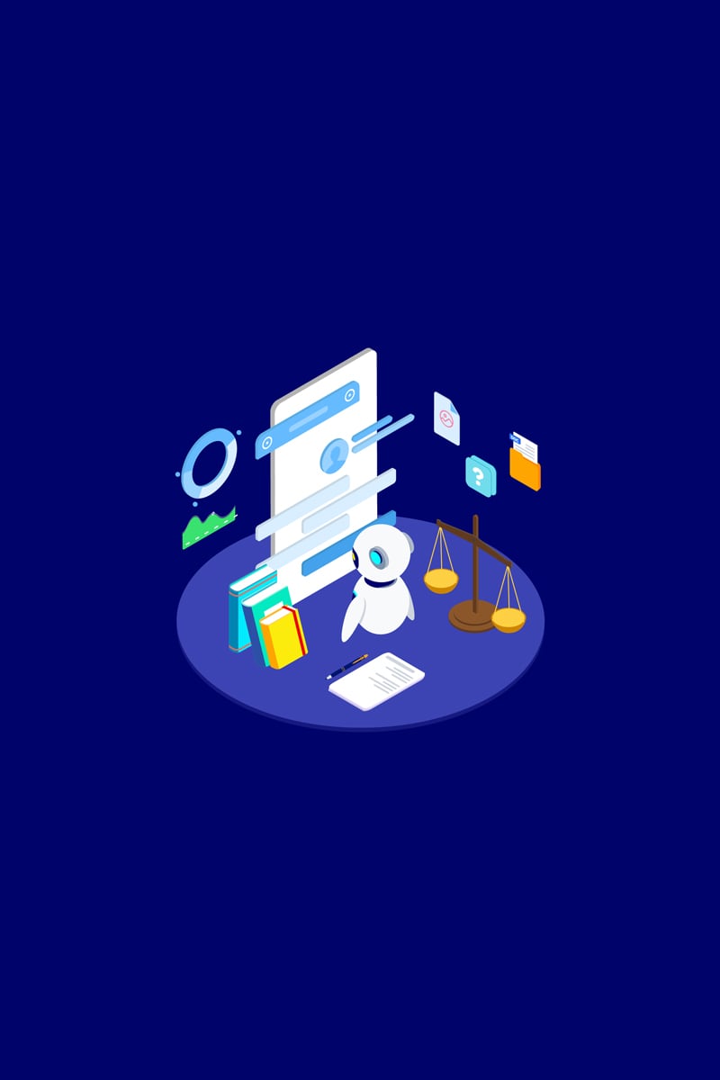 Predictions Litigation Results with AI Isometric 4 - T2 - Illustration