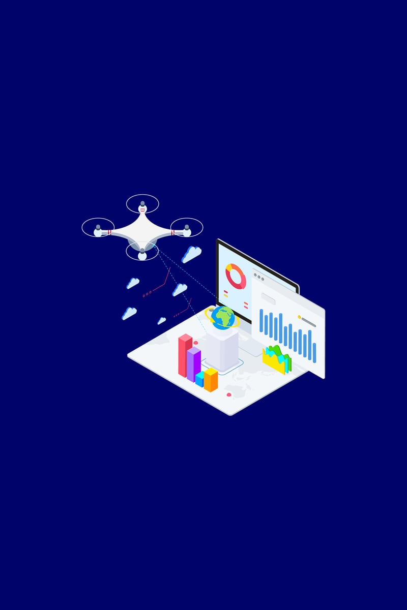 Drones Survey And Mapping Isometric 1 - T2 - Illustration