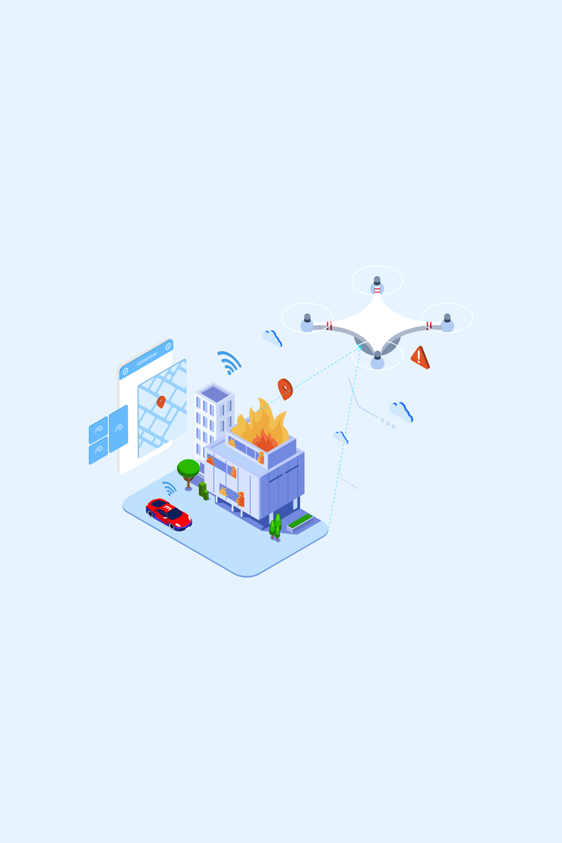 Drones Search And Rescue Isometric - T2 - Illustration