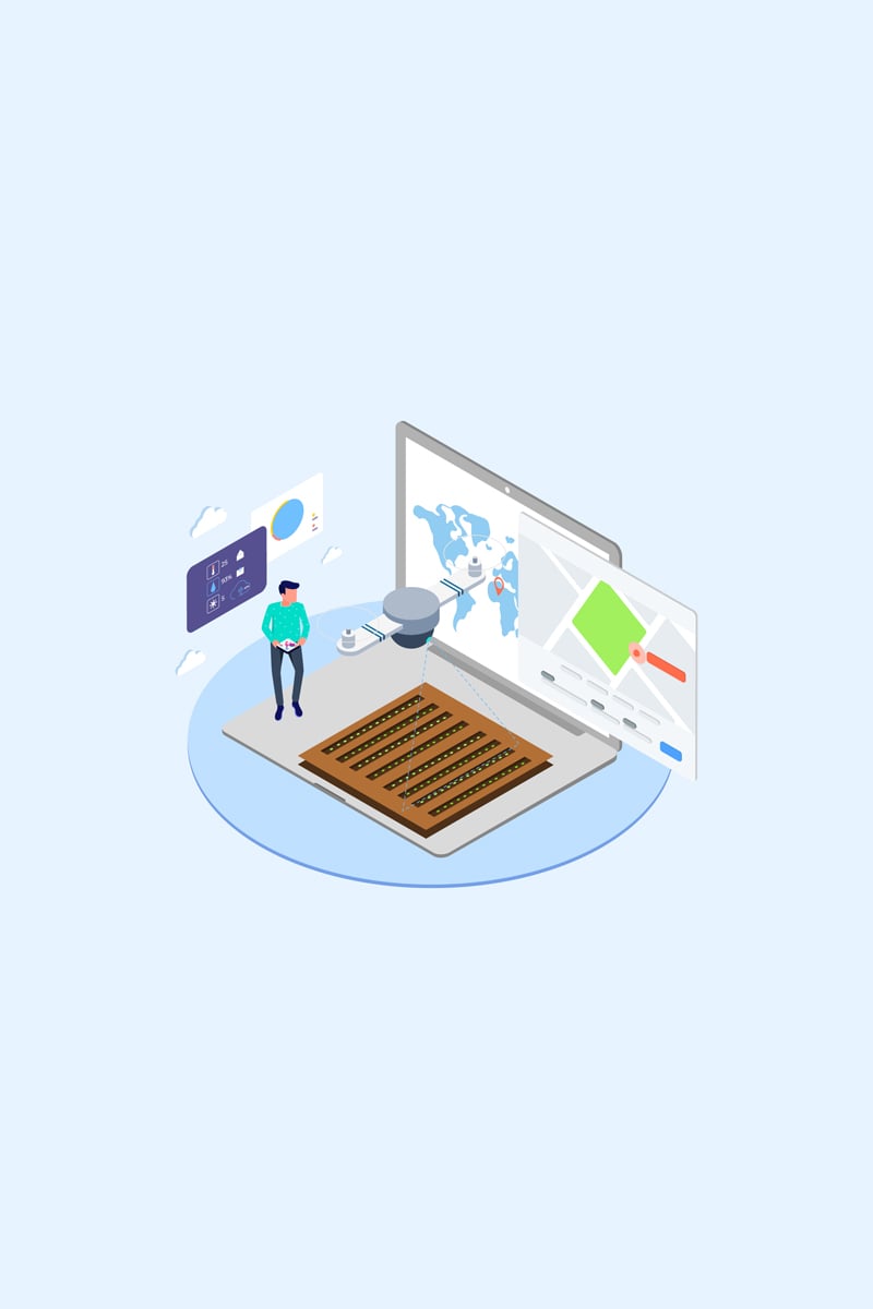 Automatic Watering with Drones Isometric 3 - T2 - Illustration