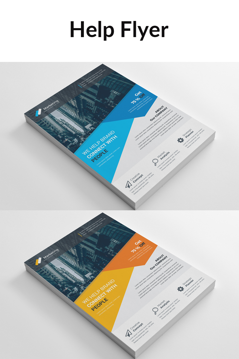 Blue Matt Color Business Flyer - Corporate Identity Template
