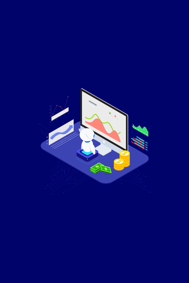 Analysis in Financial with AI Isometric 4 - T2 - Illustration