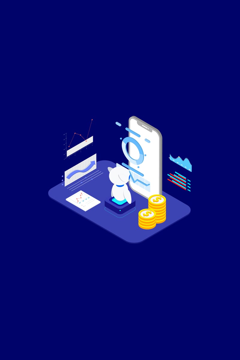 Analysis in Financial with AI Isometric 3 - T2 - Illustration