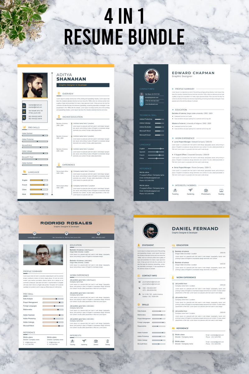 Clean & Modern Bundle Resume Template