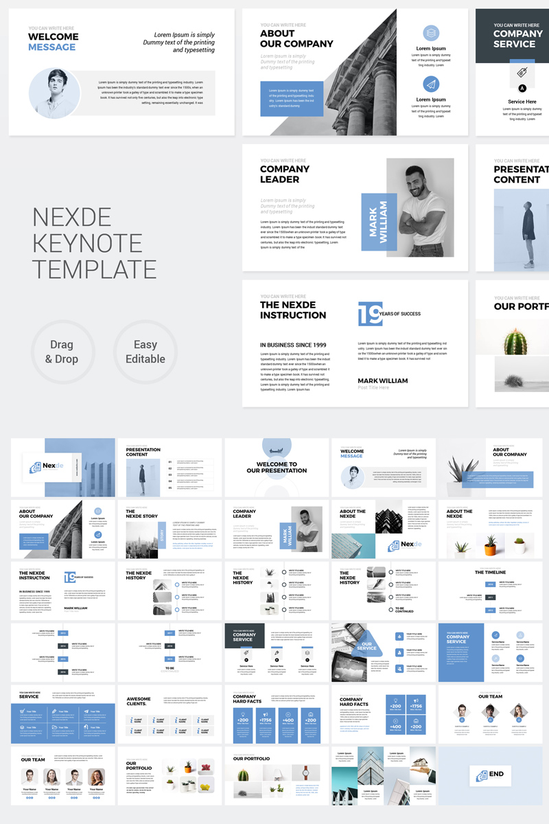 Nexde - Modern Simple clean Business Presentation - Keynote template