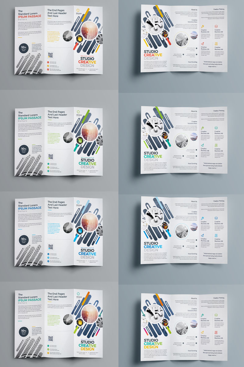 Blue Matt Color Tri-Fold Brochure Design - Corporate Identity Template