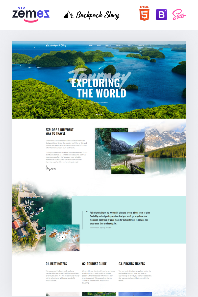 Backpack Story - Online Travel Agency Website Template