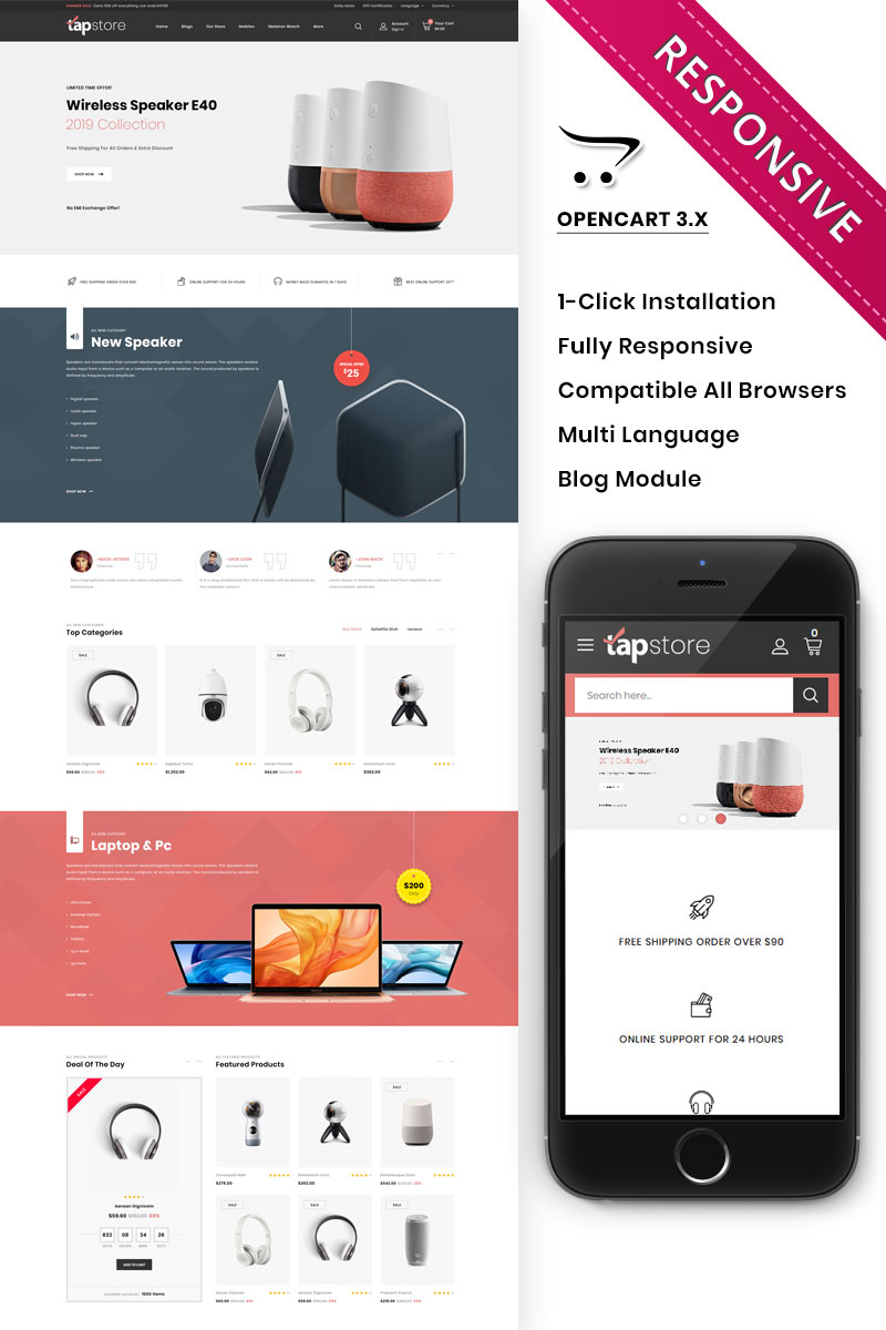Tapstore - The Electronic Store OpenCart Template