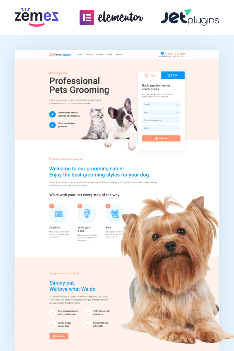 PetsGroom - Dog & Cat Grooming WordPress Theme