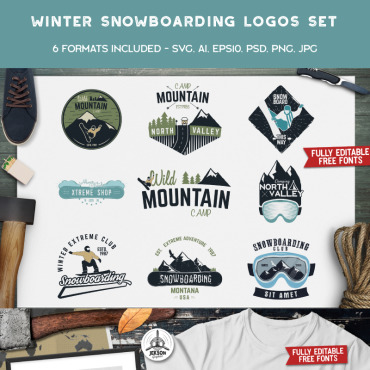 Logo Snowboarding Logo Templates 89351