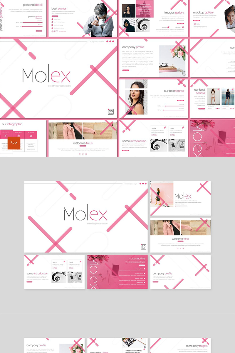 Molex pink PowerPoint template