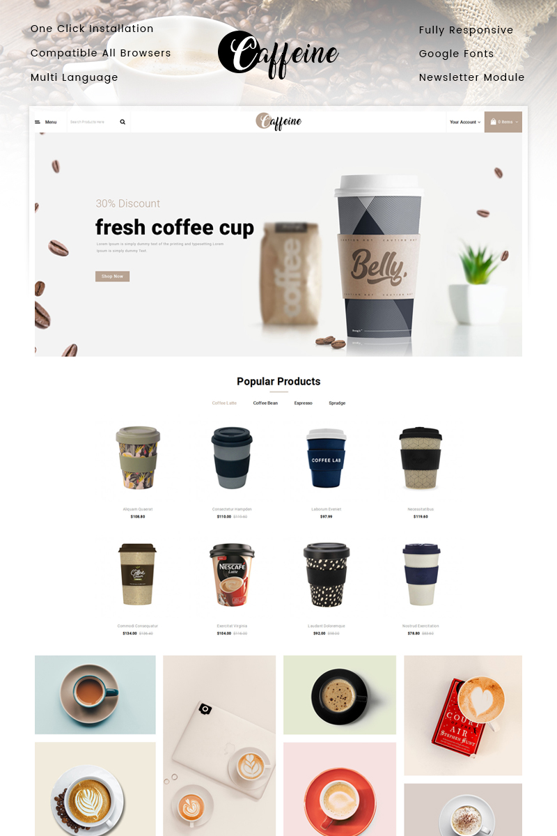 Caffeine - Coffee Store OpenCart Responsive Template