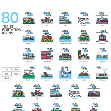 Transport Cycle Icon Sets 89809