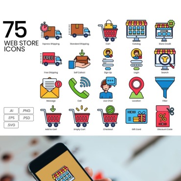 Store Online Icon Sets 89866